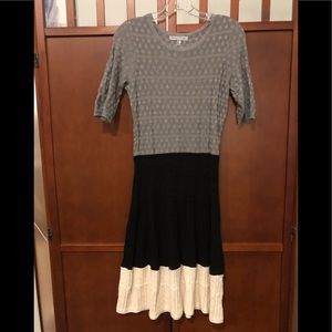 Danny & Nicole Knit Colorblock Dress, Size Small